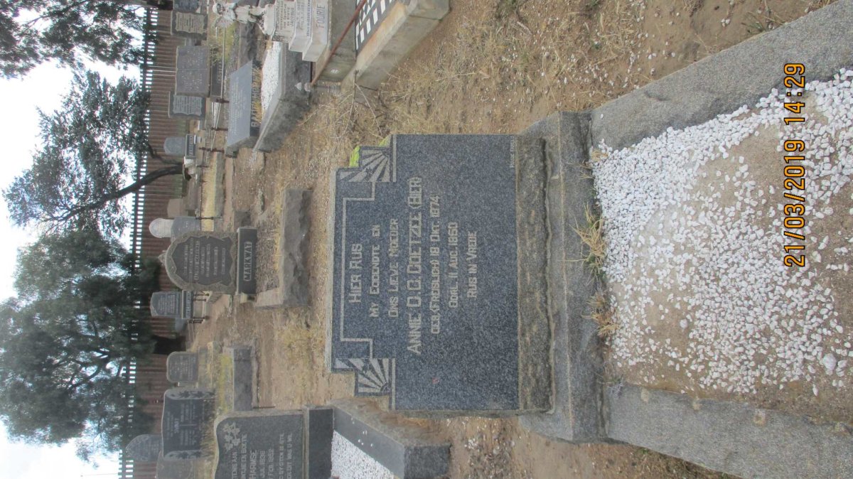 COETZEE Annie D.C. formerly BIER nee FREISLICH 1874-1950