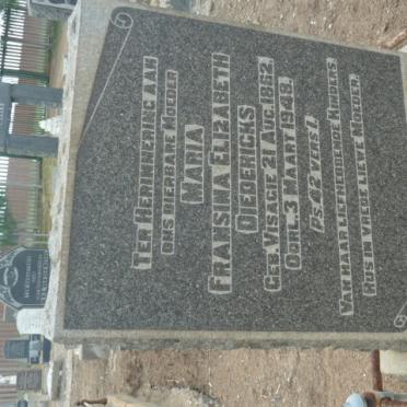 DIEDERICKS Maria Fransina Elizabeth nee VISAGIE 1862-1948