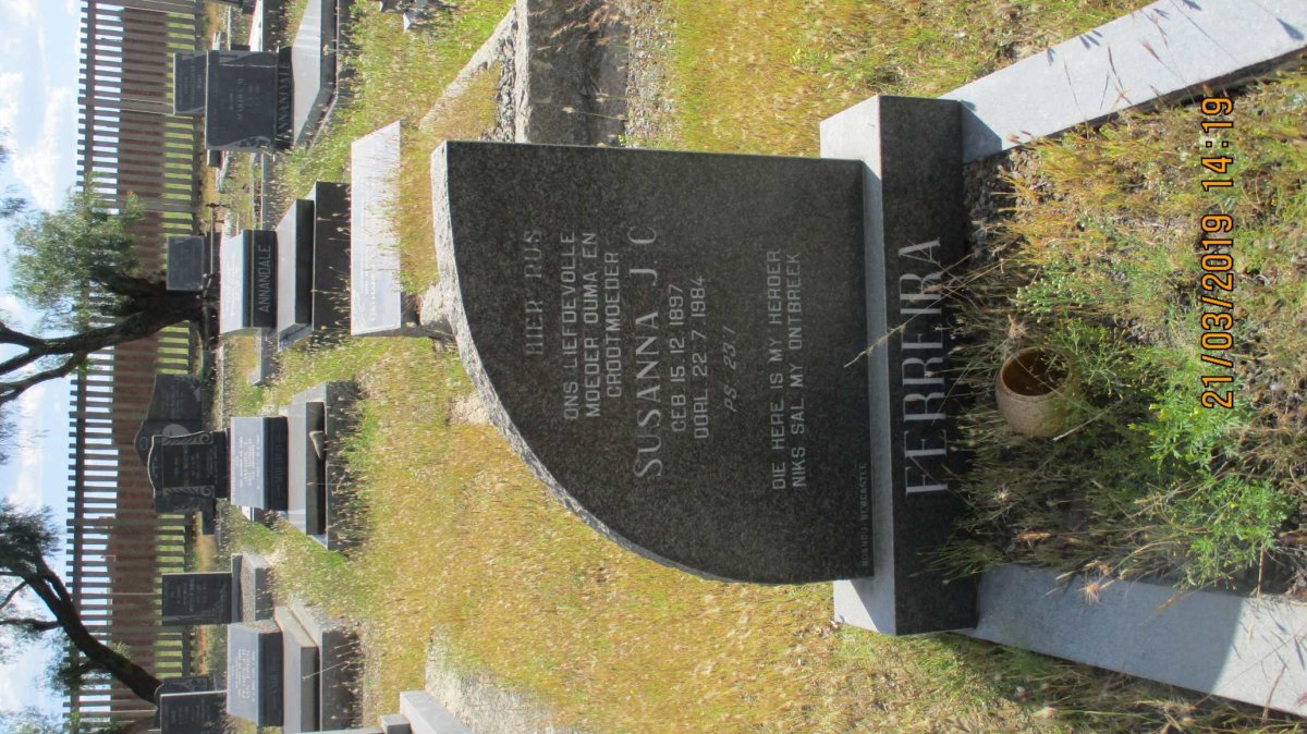 FERREIRA Susanna J.C. 1897-1984