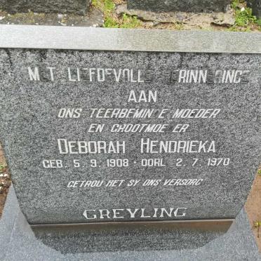 GREYLING Deborah Hendrieka 1908-1970