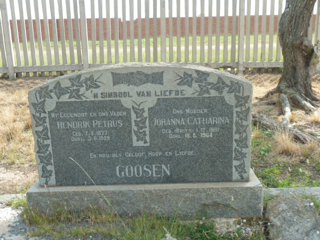 GOOSEN Hendrik Petrus 1877-195? & Johanna Catharina BRITS 1881-1964