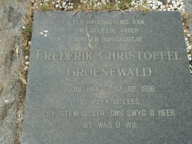 GROENEWALD Frederik Christoffel 1914-1996