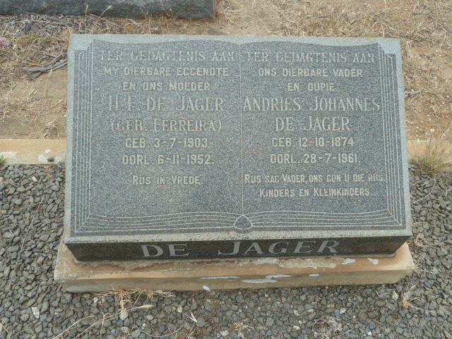 JAGER Andries Johannes, de 1874-1961 &amp; H.F. FERREIRA 1903-1952