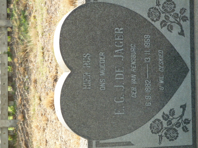 JAGER E.G.J., de nee VAN RENSBURG 1882-1959
