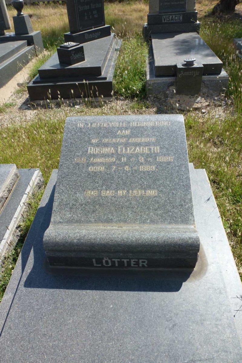 LOTTER Rosina Elizabeth nee LOMBARD 1926-1963