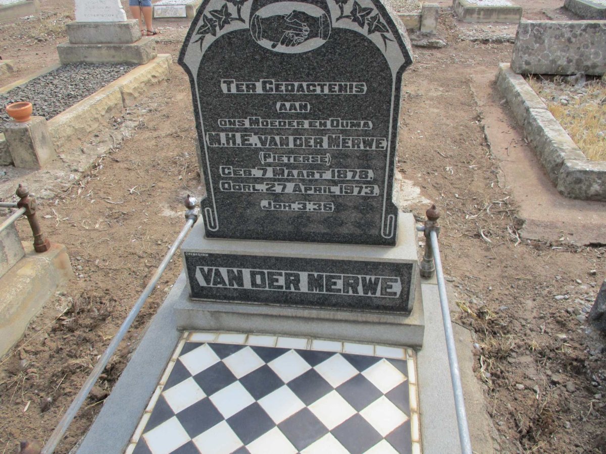 MERWE M.H.E., van der nee PIETERSE 1878-1973