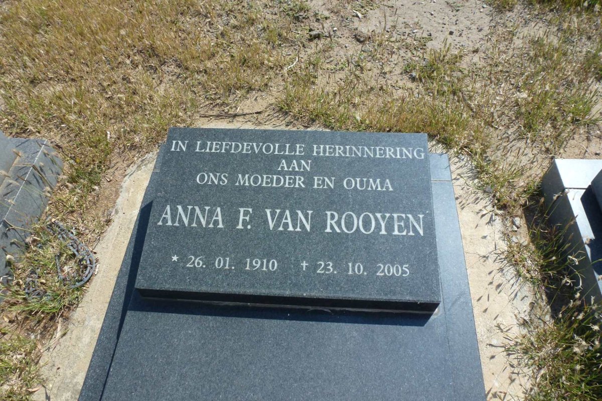 ROOYEN Anna F., van 1910-2005