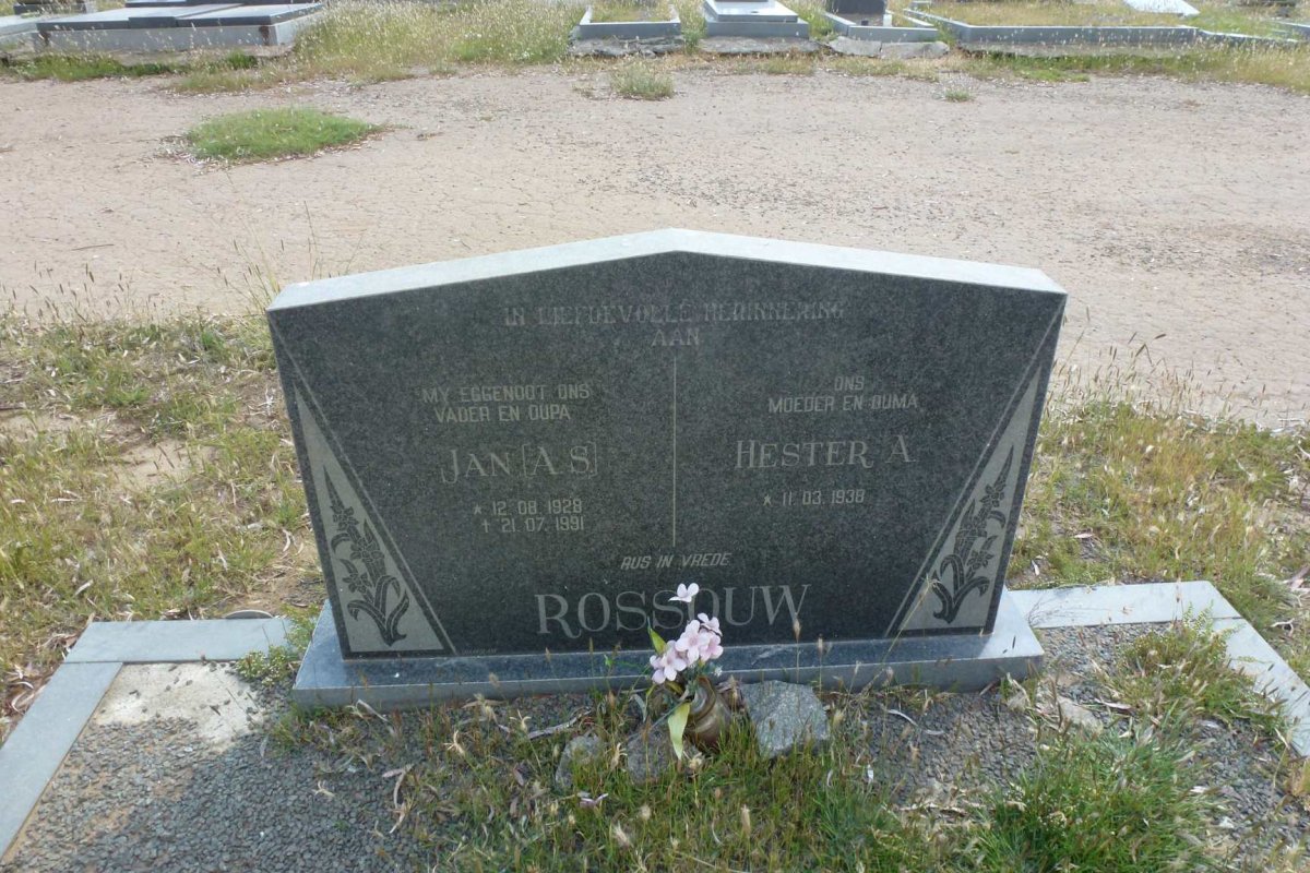 ROSSOUW A.S. 1928-1991 & Hester A. 1938-