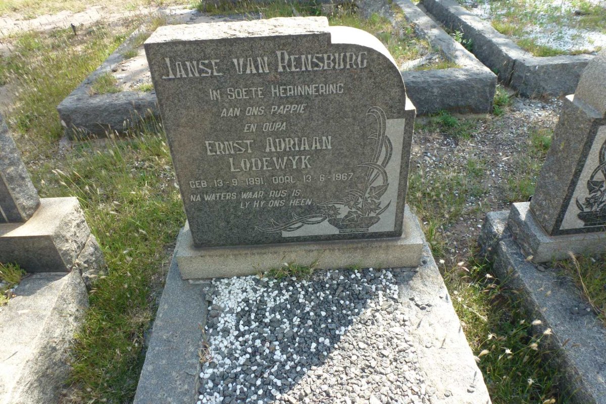 RENSBURG Ernst Adriaan Lodewyk, Janse van 1891-1967