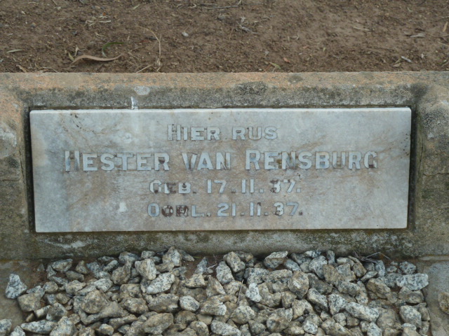 RENSBURG Hester, van 1937-1937