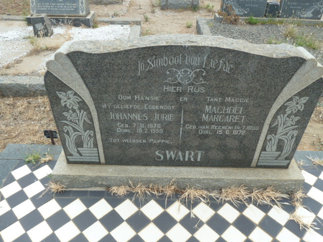 SWART Johannes Jurie 1876-1959 & Machdel Margaret VAN REENEN 18?9-1972