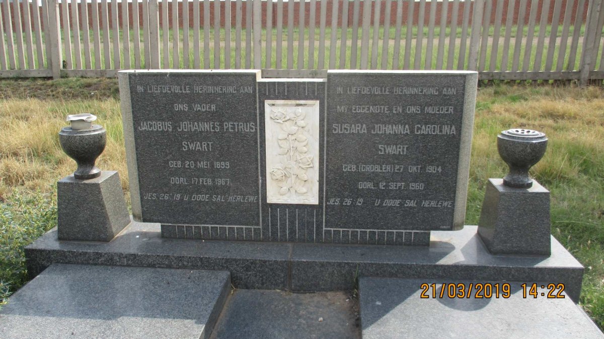 SWART Jacobus Johannes Petrus 1899-1967 & Susara Johanna Carolina GROBLER 1904-1960