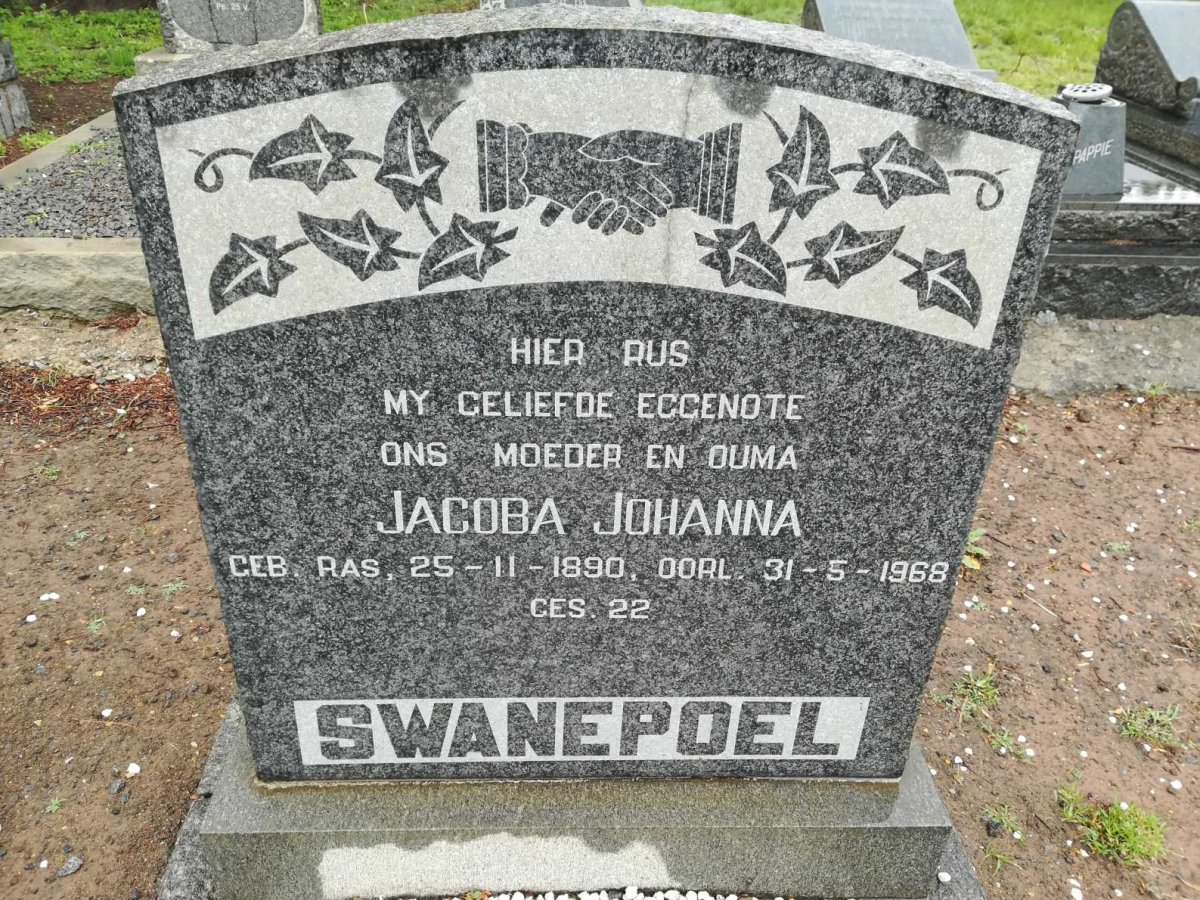 SWANEPOEL Jacoba Johanna nee RAS 1890-1968
