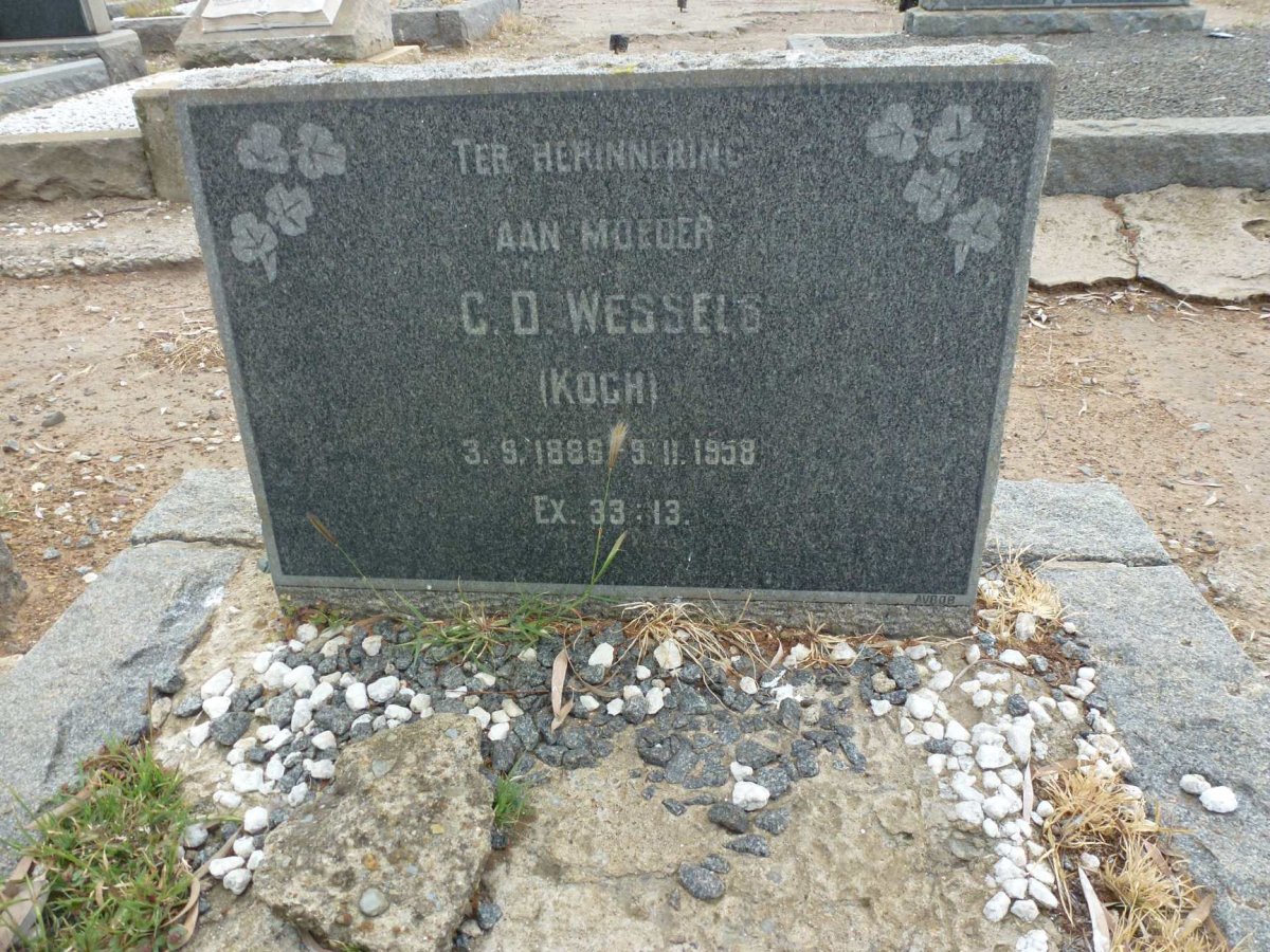 WESSELS C.D. nee KOCH 1886-1958
