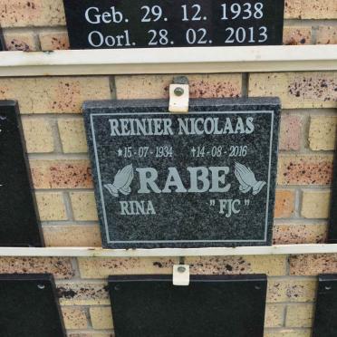 RABE Reinier Nicolaas 1934-2016 &amp; Rina