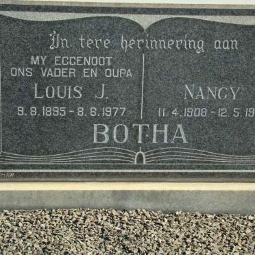 BOTHA Louis J. 1895-1977 &amp; Nancy 1908-1991