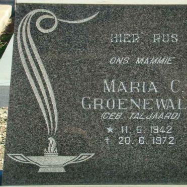 GROENEWALD Maria C. nee TALJAARD 1942-1972