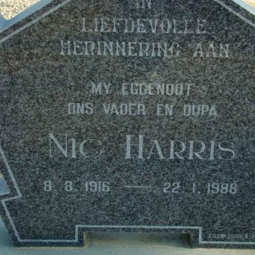HARRIS Nic 1916-1988