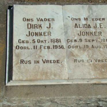 JONKER Dirk J. 1881-1956 &amp; Alida J.E. 1887-1951