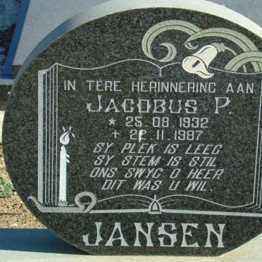 JANSEN Jacobus P. 1932-1987