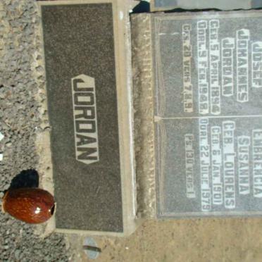 JORDAN Josef Johannes 1894-1948 &amp; Embrencia Susanna LOURENS 1901-1979