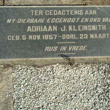 KLEINSMITH Adriaan J. 1857-1919