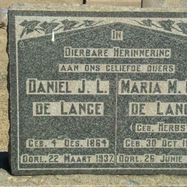 LANGE Daniel J.L., de 1864-1937 &amp; Maria M.C.J. HERBST 1869-1932