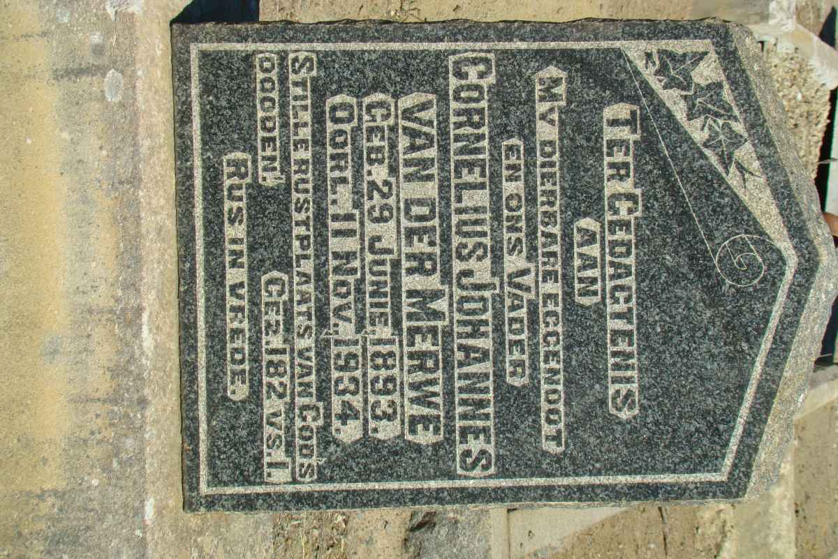 MERWE Cornelius Johannes, van der 1893-1934
