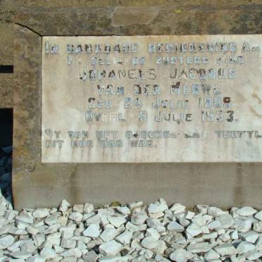 MERWE Johanees Jacobus, van der 1909-1933