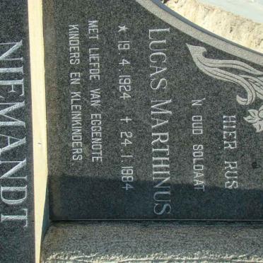 NIEMANDT Lucas Mathinus 1924-1984