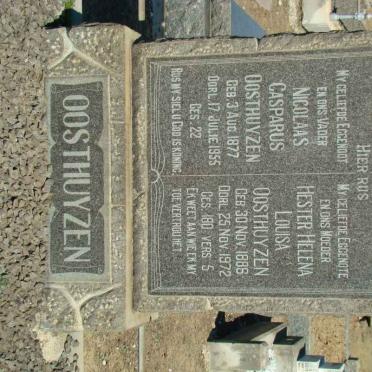 OOSTHUYSEN Nicolaas Casparus 1877-1955 &amp; Hester Helena Louisa 1886-1972