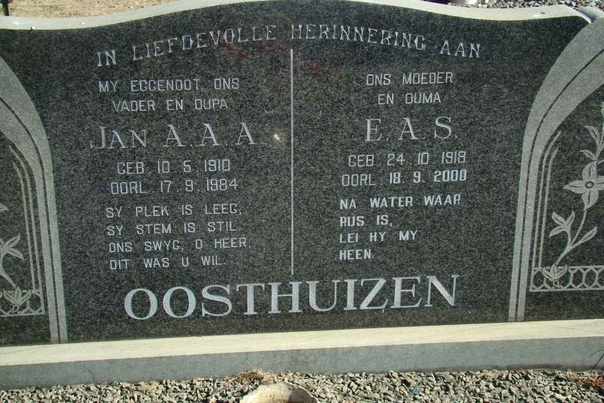 OOSTHUIZEN Jan A.A.A. 1910-1984 &amp; E.A.S. 1918-2000