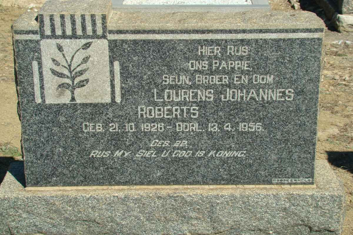 ROBERTS Lourens Johannes 1926-1956