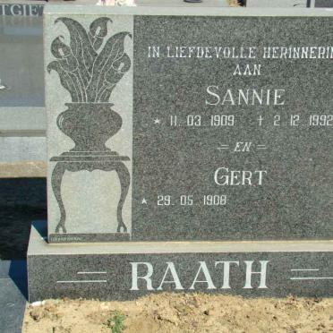 RAATH Gert 1908-  &amp; Sannie 1909-1992