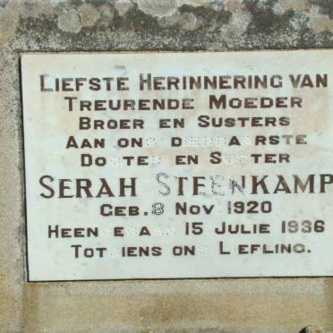 STEENKAMP Serah 1920-1936