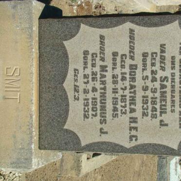 SMIT Sameul J. 1848-1932 &amp; Dorathea H.E.G. 1873-1945 :: SMIT Marthunus J. 1907-1932