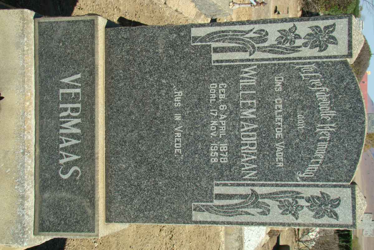 VERMAAS Willem Adriaan 1878-1958