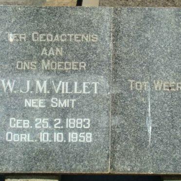VILLET W.J.M. nee SMIT 1883-1958
