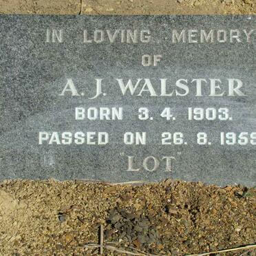 WALSTER A.J. 1903-1959