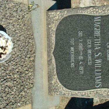 WILLIAMS Magrietha S. nee BEUKES 1916-1971