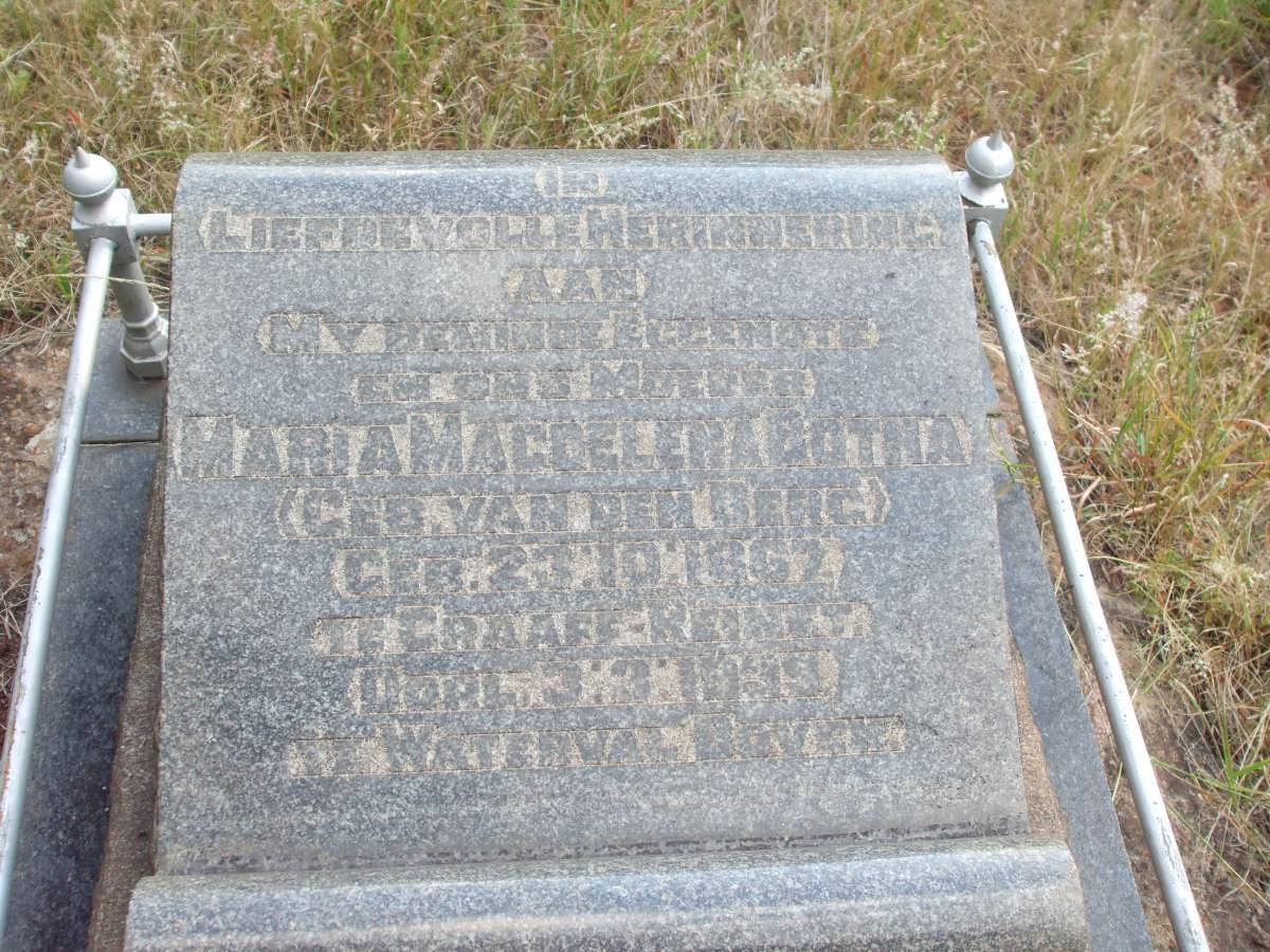 BOTHA Maria Magdelena nee VAN DEN BERG 1867-1939