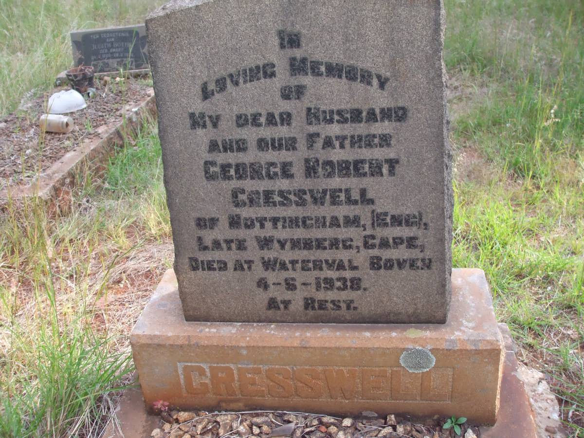 CRESSWELL George Robert -1938