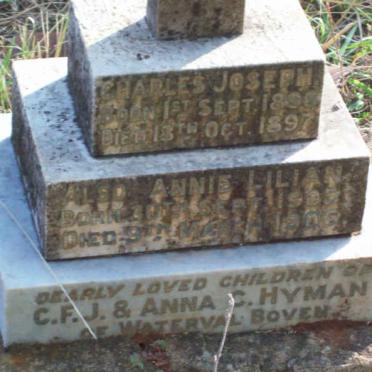HYMAN Charles Joseph 1896-1897 :: HYMAN Annie Lilian 1905-1906