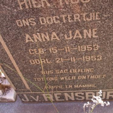 RENSBURG Anna Jane, J.v.1953-1953