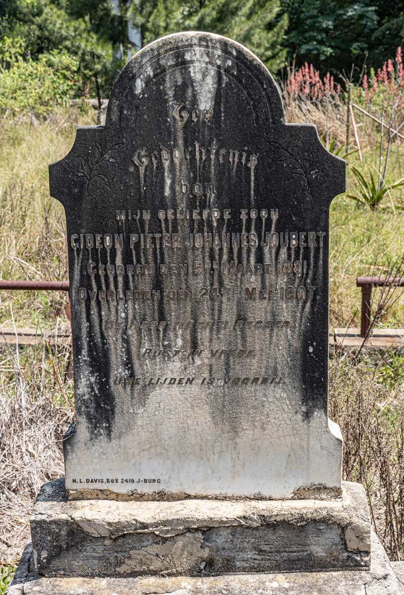 JOUBERT Gideon Pieter Johannes 1881-1907
