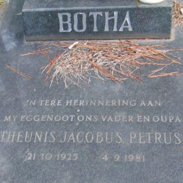 BOTHA Theunis Jacobus Petrus 1925-1981