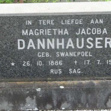 DANNHAUSER Magrietha Jacoba nee SWANEPOEL 1886-1957