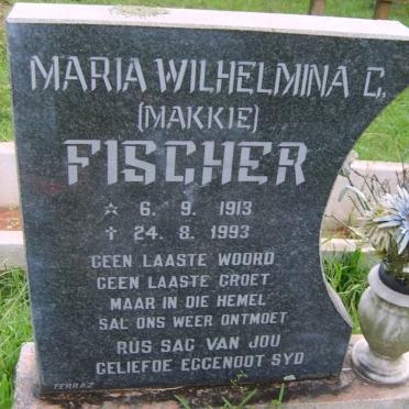 FISCHER Maria Wilhelmina C. 1913-1993