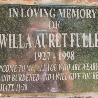 FULLER Willa Auret 1927-1998
