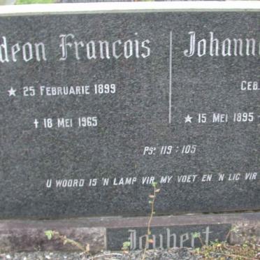 JOUBERT Gideon Francois 1899-1965 &amp; Johanna Elizabeth WESSELS 1895-1980